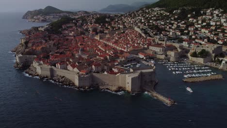Aerial-Drone-4K-footage-of-the-City-of-Dubrovnik-displaying-its-full-glory