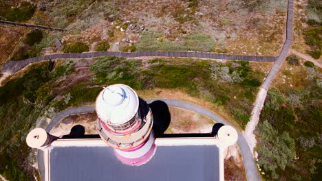 Mariners-beacon-for-safety-on-coastline,-Cape-L'Agulhas-lighthouse