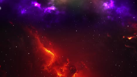 Volar-Por-El-Espacio-Exterior-Nebulosa-Roja-Y-Azul