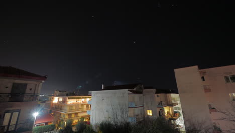 Timelapse-of-sky-with-stars-over-the-small-town