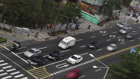 Timelapse-Del-Tráfico-De-Transporte-En-Seúl,-Corea-Del-Sur.