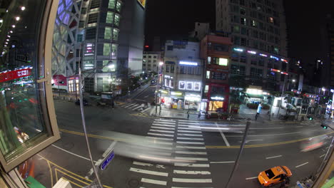 Zeitraffer-Des-Seouler-Verkehrs-Bei-Nacht,-Südkorea