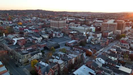 Downtown-York,-Pennsylvania-during-autumn-sunset