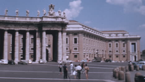 Panorama-De-La-Piazza-San-Pietro-En-Un-Día-Soleado-En-Roma-Vaticano-En-1960