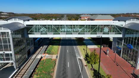 University-City-logo-on-indoor-bridge