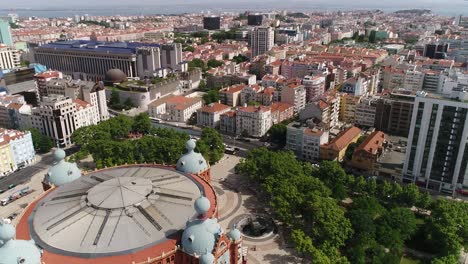 Luftaufnahme-Des-Lissaboner-Stadtbildes-Campo-Pequeno-Gebäude