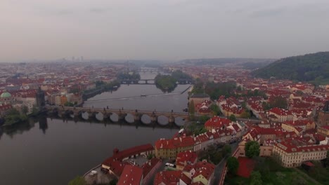 Vltava-river-and-riverside-Prague-aerial-view