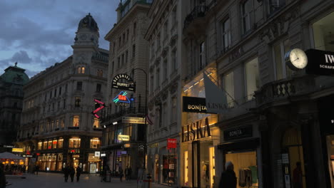 People-in-shopping-street-of-Vienna-at-night-Austria