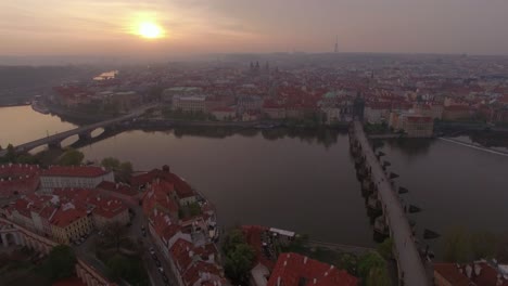 Prague-architecture-and-Vltava-river-aerial-view