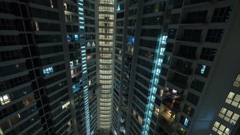 Timelapse-of-blinking-windows-in-multistorey-house