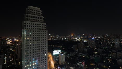 Timelapse-De-La-Ciudad-Nocturna-De-Bangkok,-Tailandia.