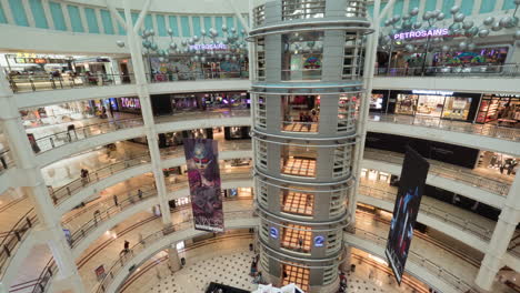 Timelapse-of-customers-walking-in-Suria-KLCC-shopping-mall