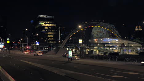 Vista-De-La-Ciudad-De-Noche-Rotterdam-Países-Bajos