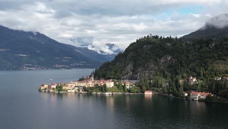 Flying-to-Varenna,-Lake-Como,-Italy