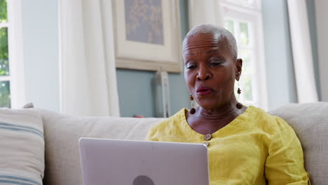 Senior-Woman-Using-Laptop-To-Connect-With-Family-For-Video-Call