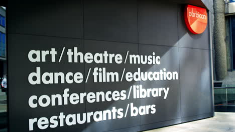 LONDON---MAY,-2017:-Street-level-signage-at-the-Silk-Street-entrance-of-the-Barbican-Centre,-London-EC3