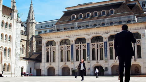 Londres---Mayo-De-2017:-Edificio-De-La-Galería-De-Arte-Guildhall,-Izquierda,-Londres,-Ec3