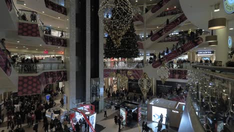 Einkaufszentrum-Mit-Vielen-Kunden,-Die-Während-Der-Weihnachtsferien-Einkaufen