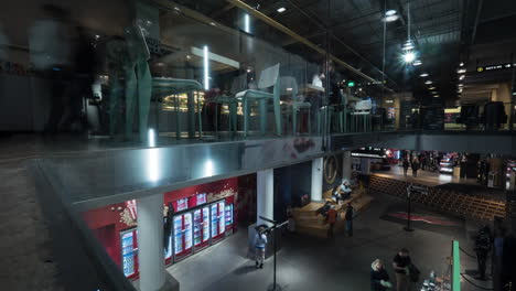 Timelapse-of-people-in-hall-and-cafe-of-Helsinki-Art-Museum