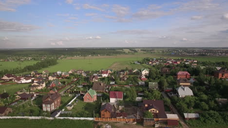 Russian-village-surrounded-with-fields-aerial