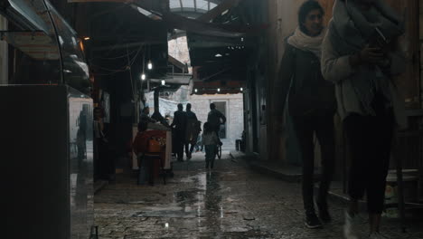 Acre-street-with-vendors-and-people-passing-by-Israel