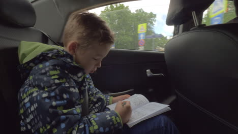 Niño-Resolviendo-Acertijos-De-Ajedrez-Lógico-En-El-Auto