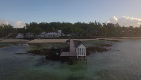 Aerial-view-of-tropical-resort-and-island-panorama-Mauritius