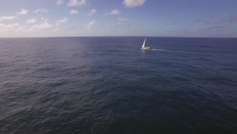Yacht-sailing-in-the-ocean-aerial-view