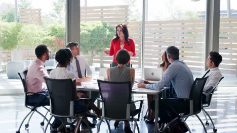 A-Hispanic-businesswoman-holds-a-meeting-in-a-modern-office