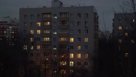 Evening-view-of-apartment-block-in-the-city