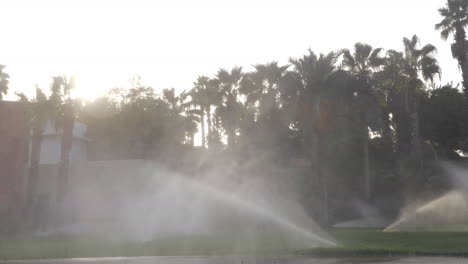 Irrigation-system-on-a-hotel-lawn