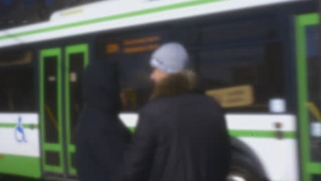 People-at-the-bus-stop-retro-style-video-Moscow-Russia