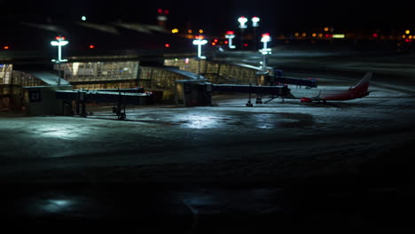 Timelapse-of-pushback-tug-towing-airplanes-from-terminal-parking