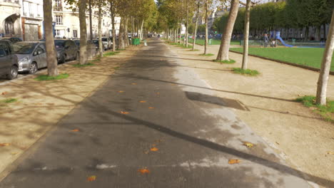 Von-Bäumen-Gesäumter-Gehweg-Im-Herbst-Paris-Frankreich