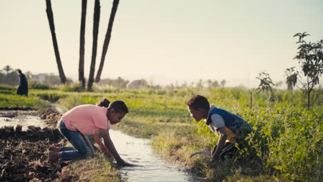 Niños-Jugando-En-El-Campo-Egipcio