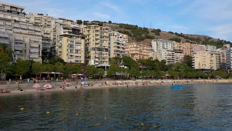 Saranda's-Summer-Oasis:-A-Coastal-City-Escape-with-Bay-Views,-Sun-Kissed-Beaches,-and-Luxurious-Hotels-for-the-Perfect-Vacation-Getaway