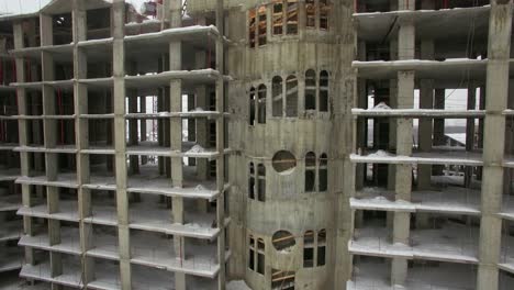 Aerial-winter-shot-of-unfinished-residential-compound