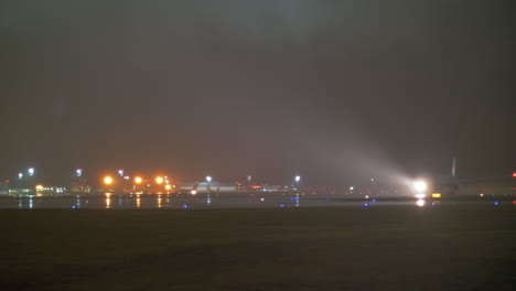 Korean-Air-plane-departing-from-Sheremetyevo-Airport-at-night-Aircraft-takeoff