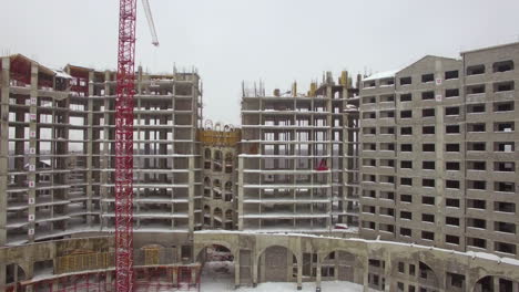 La-Urbanización-Está-En-Construcción-Vista-Aérea-En-Invierno.