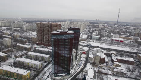 Paisaje-Aéreo-De-Invierno-De-Moscú-Rusia