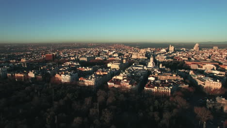 Aerial-cityscape-of-Madrid-in-winter-morning-Spain