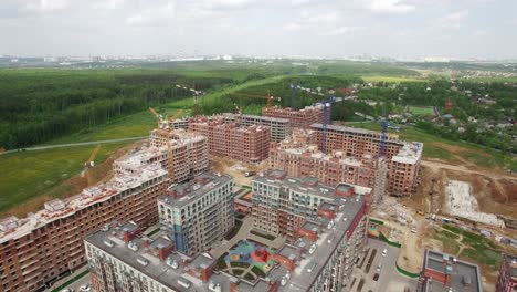 Vista-Aérea-Del-Complejo-Residencial-En-Nueva-Moscú,-Rusia.