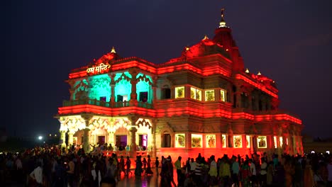 Prem-Mandir,-Der-Tempel-Der-Göttlichen-Liebe,-Ist-Ein-Hinduistischer-Tempel-In-Vrindavan,-Bezirk-Mathura,-Uttar-Pradesh,-Indien