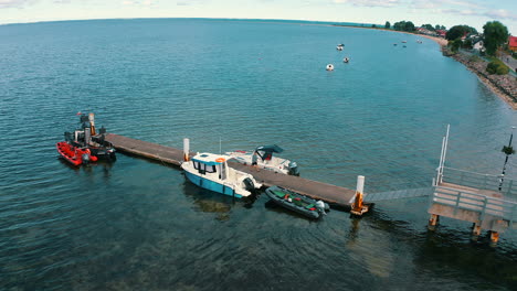 Aerial-view-of-fishing-pier-on-the-baltic-sea