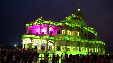 Prem-Mandir-The-Temple-of-Divine-Love-is-a-Hindu-temple-in-Vrindavan,-Mathura-district,-Uttar-Pradesh,-India