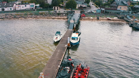 Aerial-view-of-pier-in-the-Rewa,-Poland