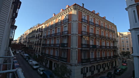 Timelapse-of-Madrid-street-with-transport-traffic-Spain
