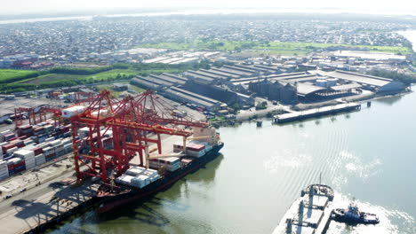 panoramic-drone-shot-of-pier,-customs