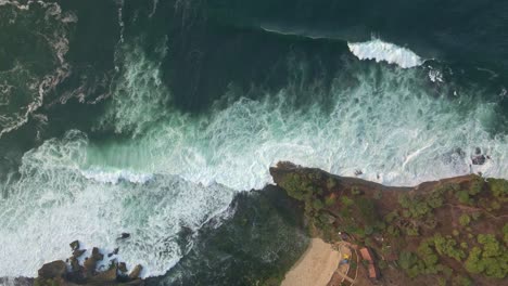Aerial-top-down-view-along-the-seashore