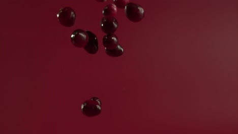 Cranberries-Falling-Bouncing-on-Wet-Ground-in-Slow-Motion